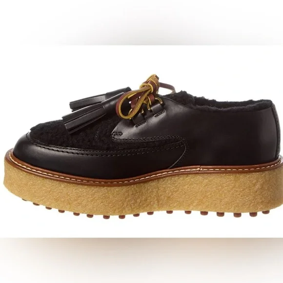 Tod’s Leather and Shearling Platform Loafer - Picture 2 of 11